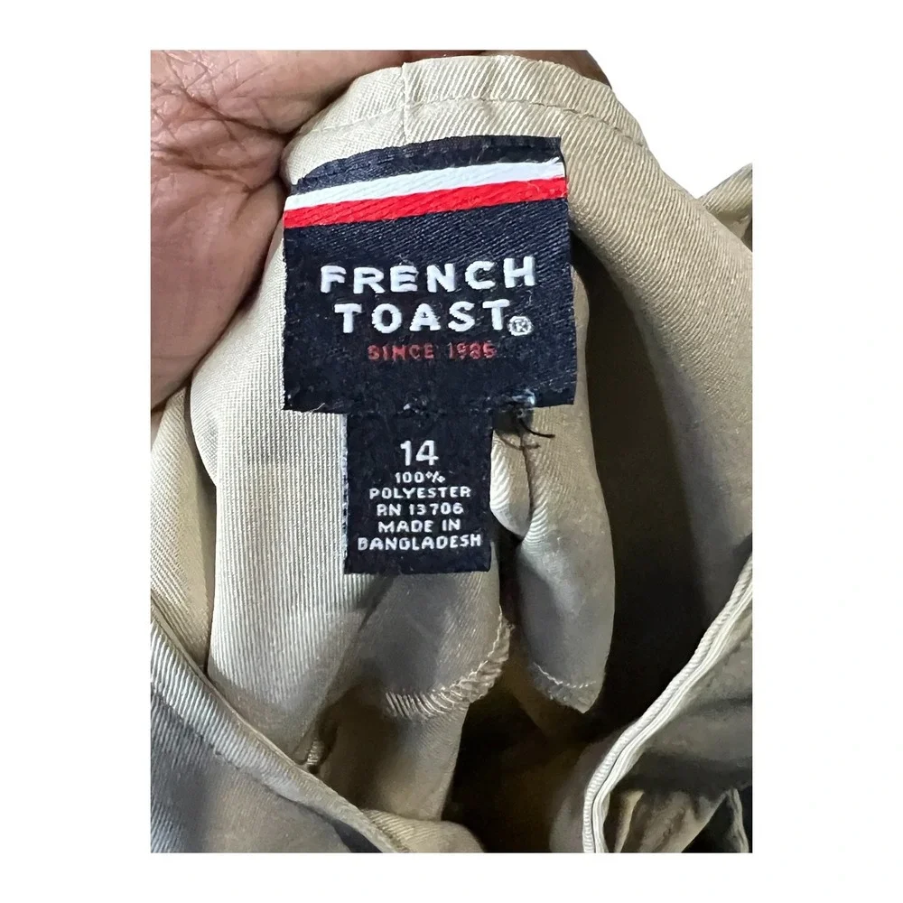 French Toast Girls Khaki Pleated School Uniform Jumper Dress Tan Size 14